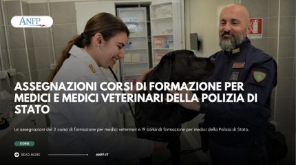 ASSEGNAZIONI CORSI DI FORMAZIONE PER MEDICI E MEDICI VETERINARI DELLA POLIZIA DI STATO