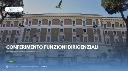 CONFERIMENTO FUNZIONI DIRIGENZIALI